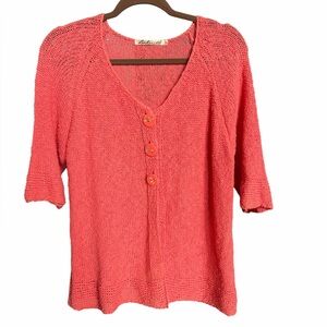 Lulu-B Vibrant Coral Knit Top